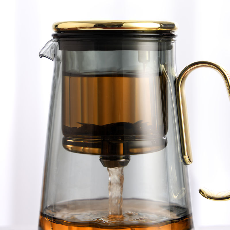 Countertop Loose Leaf Glass Infuser Teapot Kettle for Cafes Coffee Shops