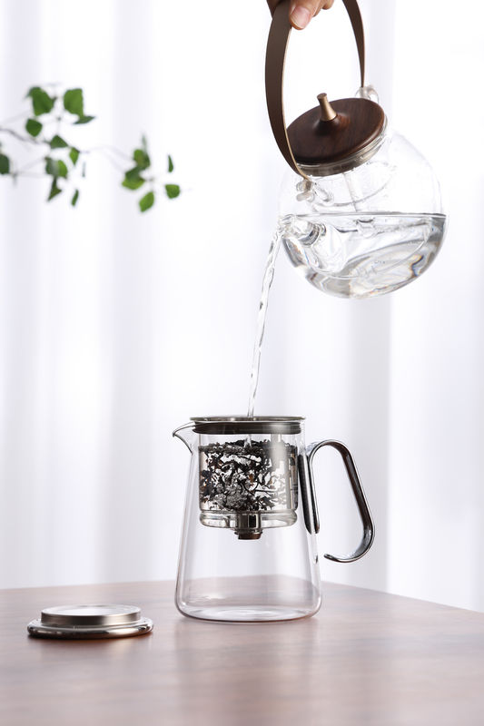 700ml Loose Tea Stovetop Glass Teapot Infuser With Handle Filter