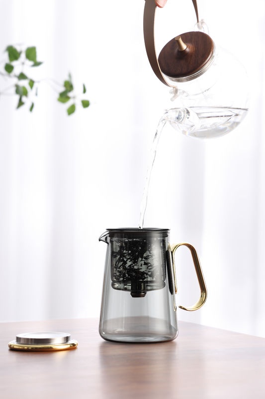 700ml Loose Tea Stovetop Glass Teapot Infuser With Handle Filter