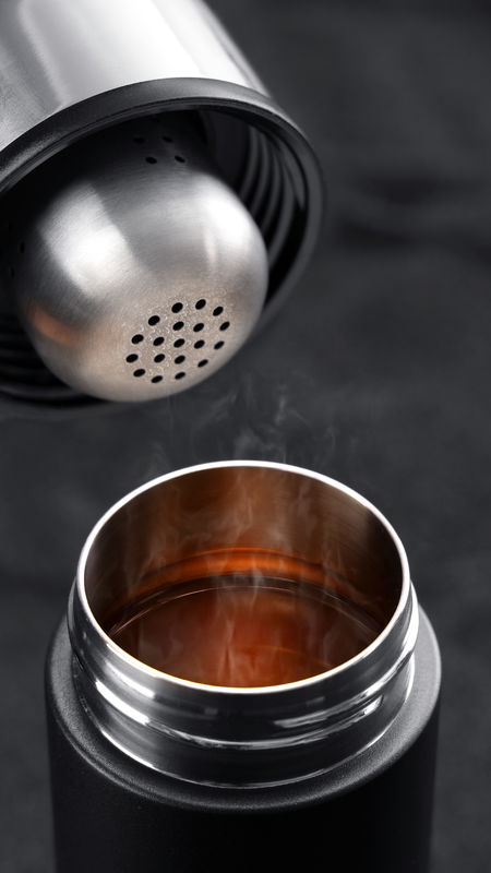 400ml Stainless Steel Double Wall Glass Tea Tumbler Infuser With Magnetic Filter