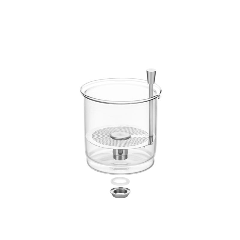 Gongfu Press Art Loose Tea Glass Infuser Teapot With Glass Filter Food Grade PP