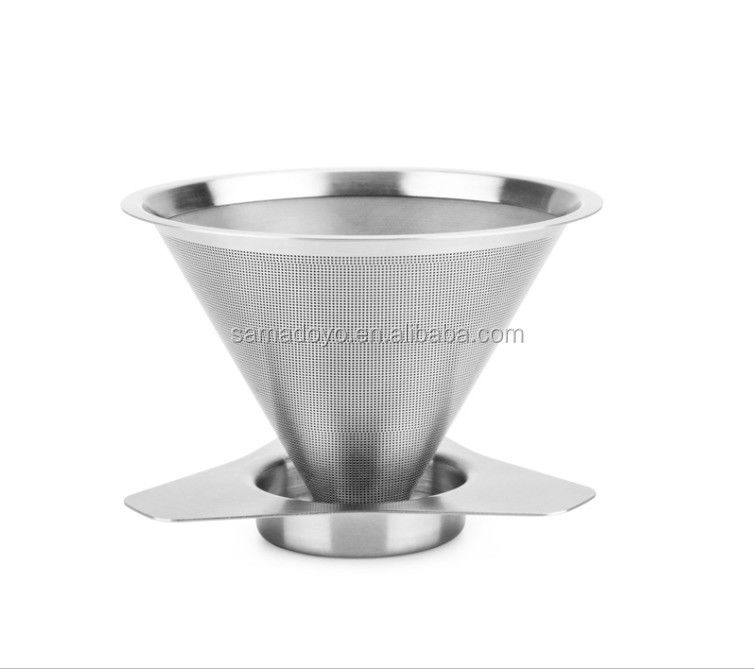 Reusable Handblown Glass Manual Drip Coffee Pot Maker Filter Baskets