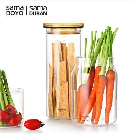 Samadoyo small Food Storage Glass Canister Set Tea Leaves jars With Lid 300ml-1380ml