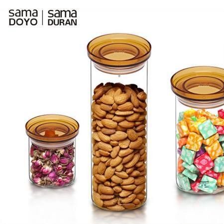 Samadoyo small Food Storage Glass Canister Set Tea Leaves jars With Lid 300ml-1380ml