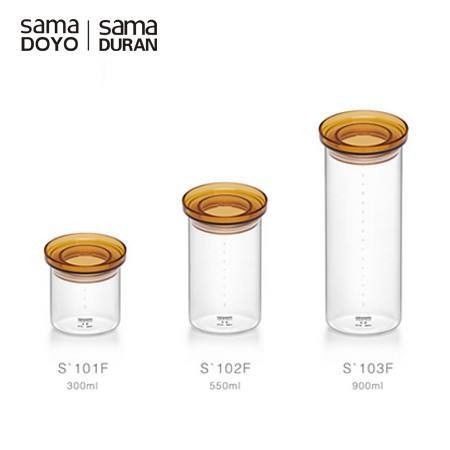 Samadoyo small Food Storage Glass Canister Set Tea Leaves jars With Lid 300ml-1380ml