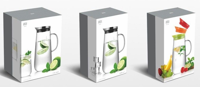 1250ml Transparent Glass Glass Refrigerator Pitcher Water Filter Jug Carafe