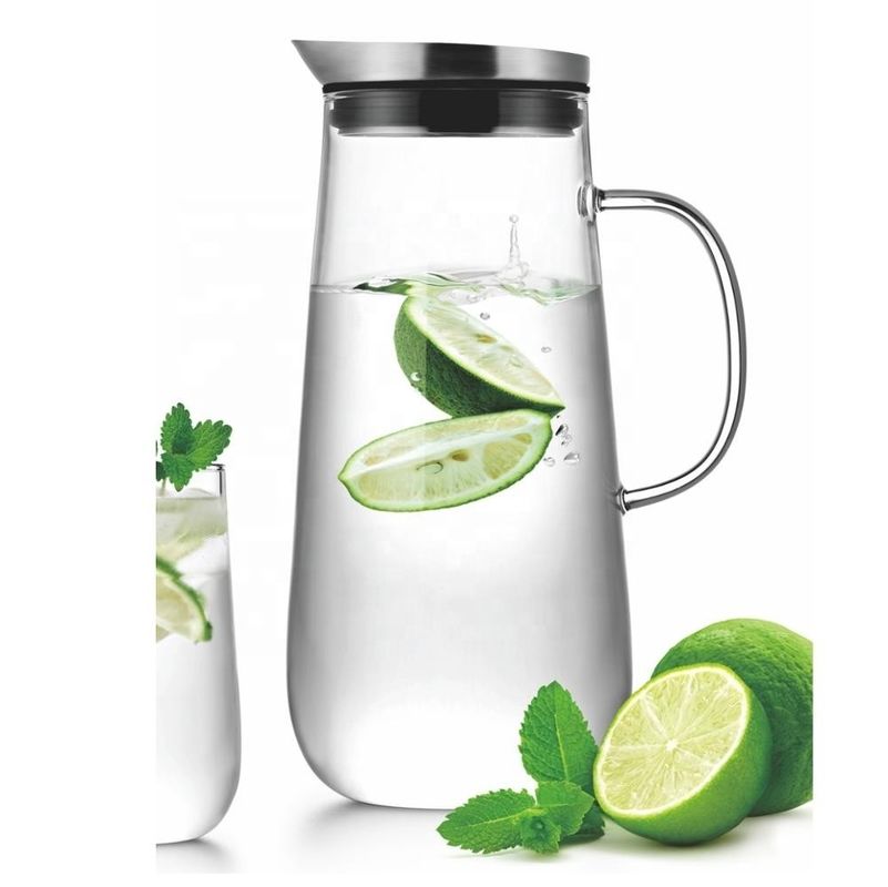 30oz Direct Drinking Tea Glass Water Pitcher With Handle lid And Filter