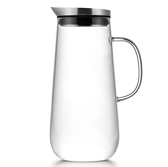 30oz Direct Drinking Tea Glass Water Pitcher With Handle lid And Filter