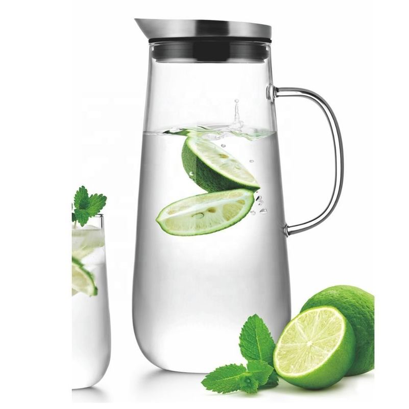 30oz Direct Drinking Tea Glass Water Pitcher With Handle lid And Filter