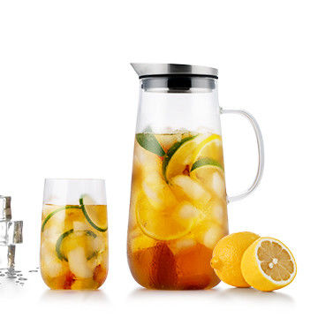 30oz Direct Drinking Tea Glass Water Pitcher With Handle lid And Filter