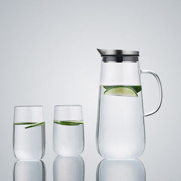 30oz Direct Drinking Tea Glass Water Pitcher With Handle lid And Filter