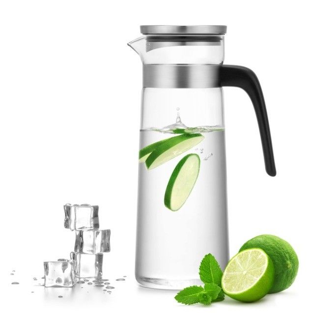 Household 1.5L Glass Water Filter Pitcher Cold Kettle Heat Resistant