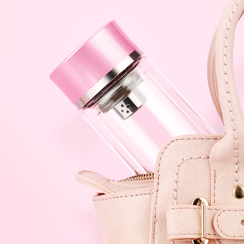 300ml Clear Glass Water Pitcher Bottle Jug With Tea Infuser filter Strainer Travel Essential