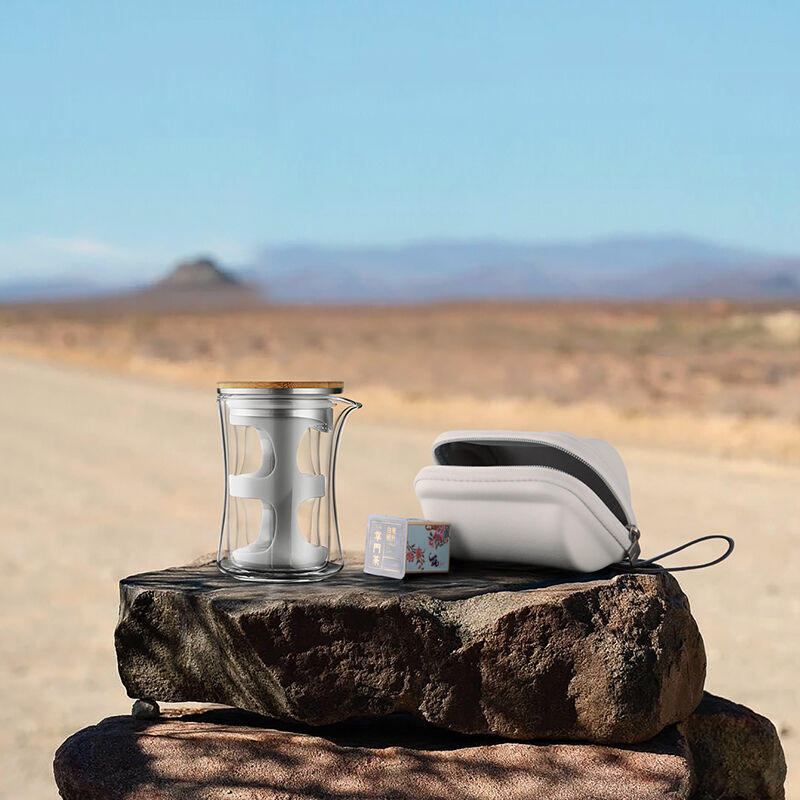 New Design Travelling Infuser Teapot Clear Tea Share Cup and Pot Set With Tray for Outside