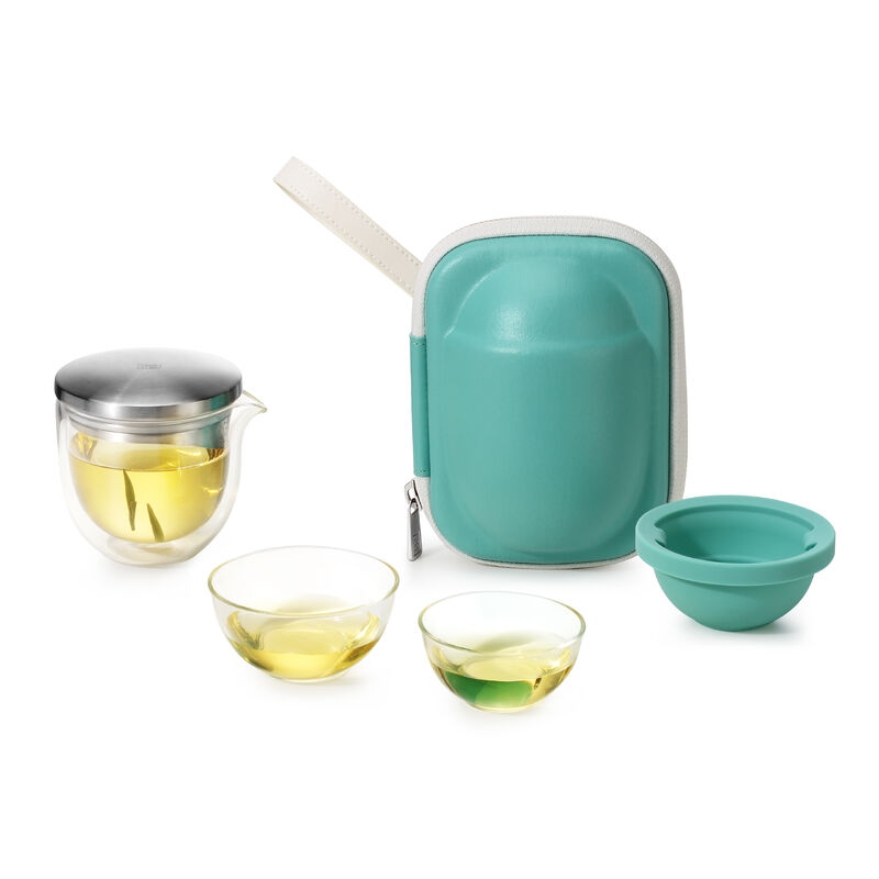 New Portable Travel Tea Cup Set Heat Resistant Borosilicate Glass Tea Pot Transparent Unbreakable Teapot With Gift Box Packing