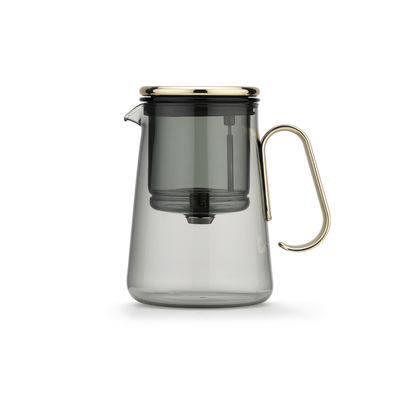 Borosilicato vetro infusore vasca da tè con filtro smontabile