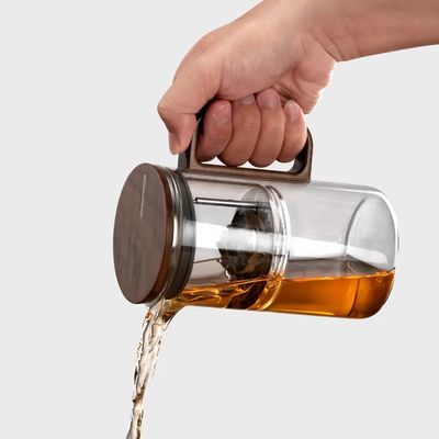 Bouteille à Thé Verre Borosilicate Double Paroi ZMHQLPDZ Avec Filtre Inox - 400ml Portable Voyage Argent